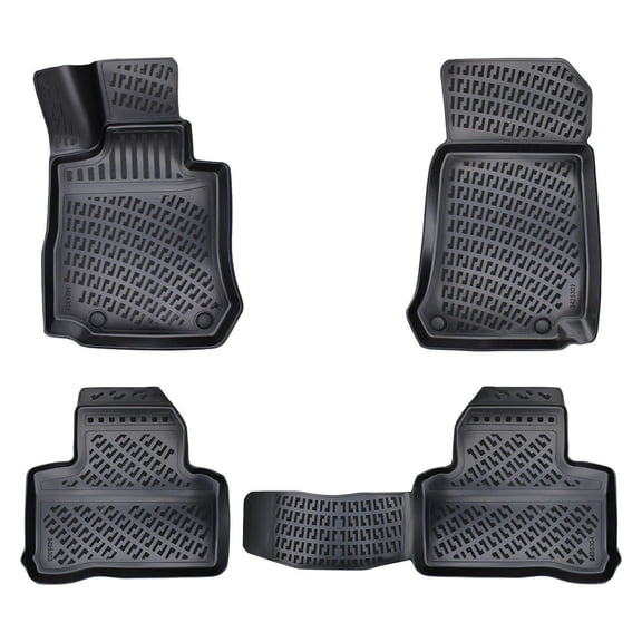 Floor Mats fits Mercedes GLC X253 2015-2022 | Car Mats All Weather 3D Custom Fit Rubber Mat Waterproof Odorless TPE Floor Liners Laser Measured Non-Slip