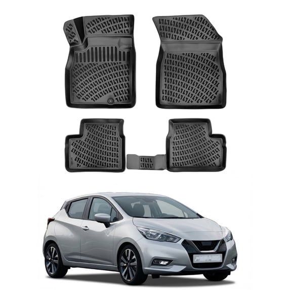 Nissan Micra 3D Floor Mat - Black | 2016-2018, Hb