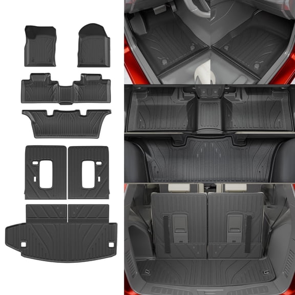 Bomely Floor Mats For 2016-2025 Dodge Durango 6 Seats Cargo Mat 3rd Row Backrest Mats