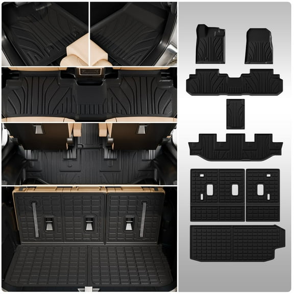 Floor Mats For 2019-2025 Subaru Ascent 7&8 Seats Cargo Mat Liner TPE Back Seat Cover Protector