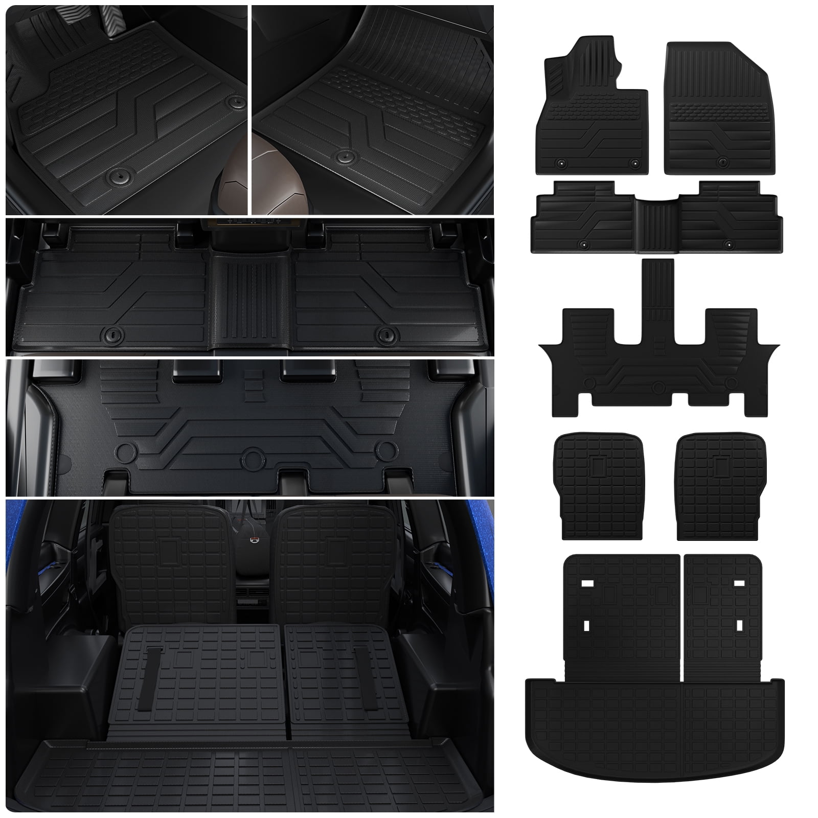 Floor Mats For 20202025 Kia Telluride 7 Seats Cargo Mat Cargo Liner