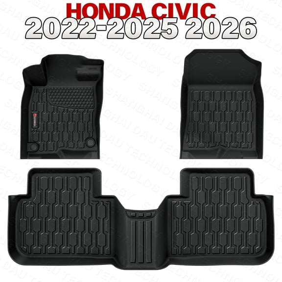 All Weather TPE Floor Mats Liner Set for 2022-2026 Honda Civic Sedan 2023-2025 Acura Integra Custom Fit Waterproof Floor Liners