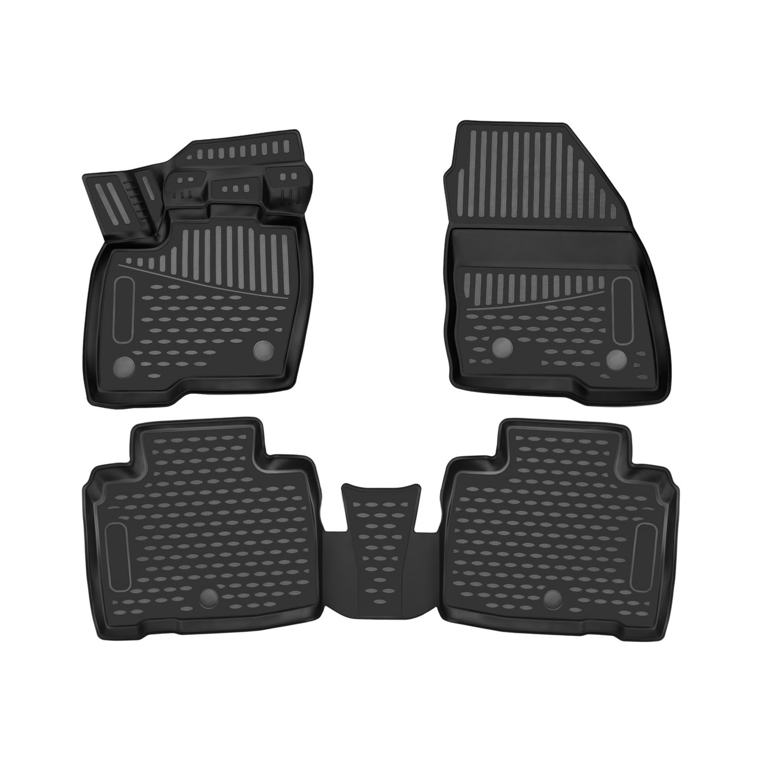Floor Mats Liner for Lincoln Nautilus 20192023 All Weather TPE Black 3 Pcs