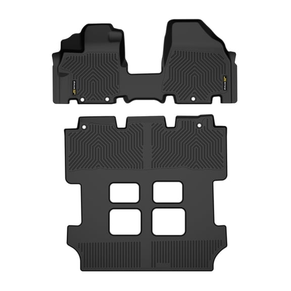 TPE Floor Mats Fit For 2011-2017 Honda Odyssey 3 Row Cargo Liners Set All-Weather Protection Black Waterproof