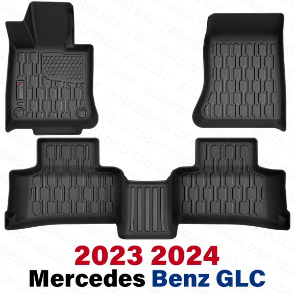 Floor Mats Liners for 2023 2024Mercedes-Benz GLC,TPE Guard Front Rear Car Carpet, Non-Slip Automotive Floor Liners, Easy to Clean All Weather