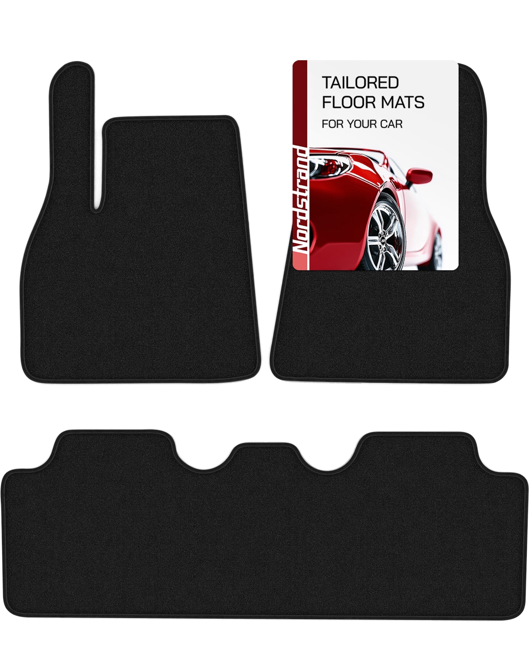 Floor Mats for Tesla Model Y 2025-2020 - Custom 3D Fit - 1st & 2nd Row Set - Anti-Slip Backing - Heavy Duty Carpet Mat - All Weather Car Liner Floormats - Tesla Model Y 5-Seat Interior Accessories