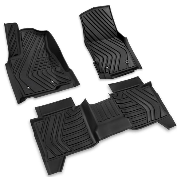 Floor Mats for Toyota Tacoma 2024 (Double Cab) SR | SR5 | Limited | TRD Off Road | TRD Sport, All Weather Custom Fit TPE Mats Front & Rear, Compatible with Automatic Models, Black