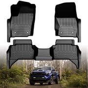 Floor Mats for Toyota Tacoma 2024 2025 Double CabNot Fit Hybrid, TPE All Weather Custom Fit Floor Liner for Toyota Tacoma 1st and 2nd Row Car Liners, Black