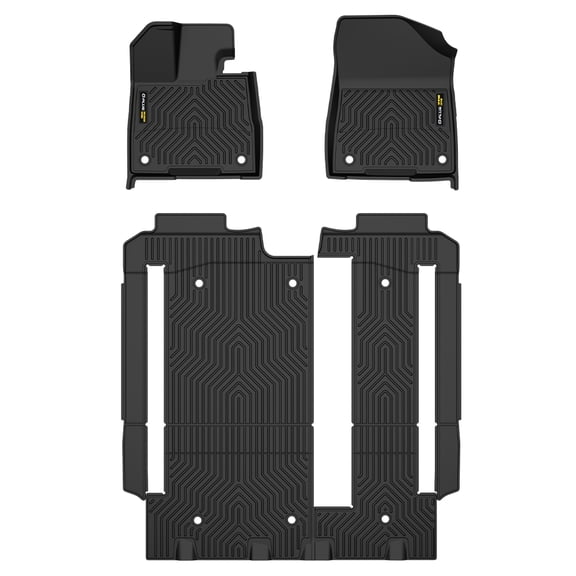 Floor Mats fit for Toyota Sienna 2021 2022 2023 2024 2025 (Only for 8 Seat) All Weather Custom Fit Protection TPE Floor Liners 1st & 2nd & 3rd Row Black