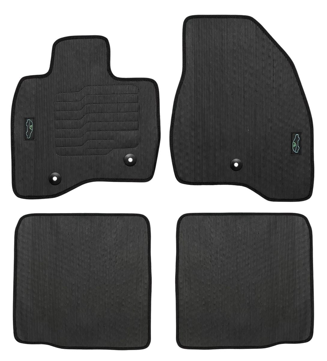 Floor Mats for 2015 to 2019 Ford Explorer with Safety Locks, Front and Rear, All Weather, Black - ecoMats