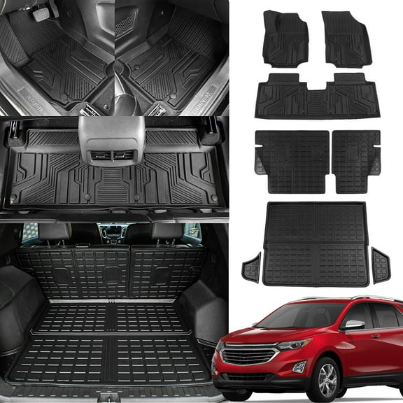 Floor Mats for 2018-2024 Chevrolet Equinox Cargo Liner Gmc Terrain Trunk Mat All Weather Seat Back Protector 2023 Chevy Equinox Accessories