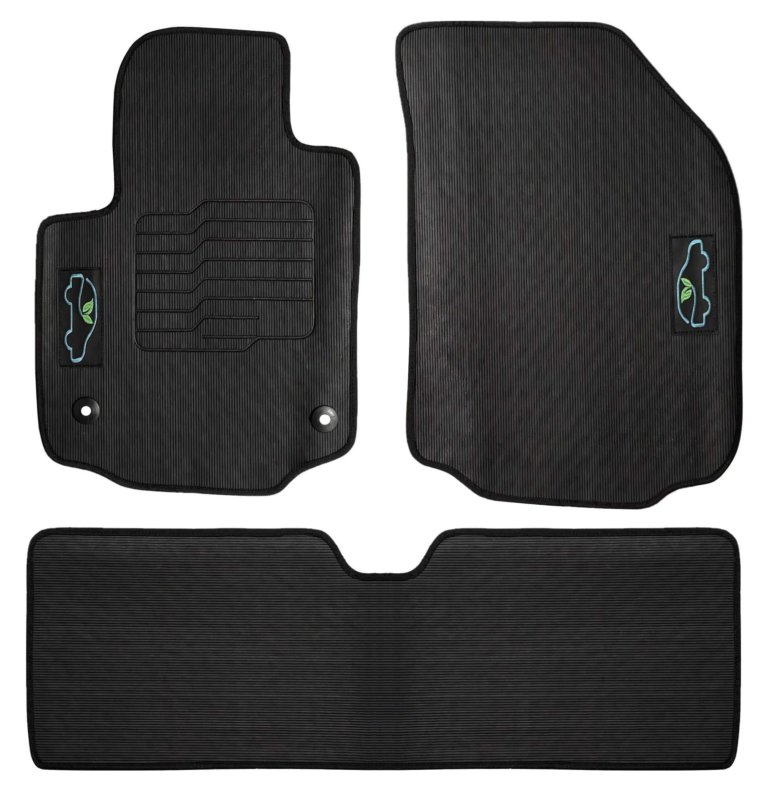 Floor Mats for 2018 to 2024 Chevrolet Equinox / GMC Terrain All-Weather with Safety Locks - Front and Rear - Black - ecoMats