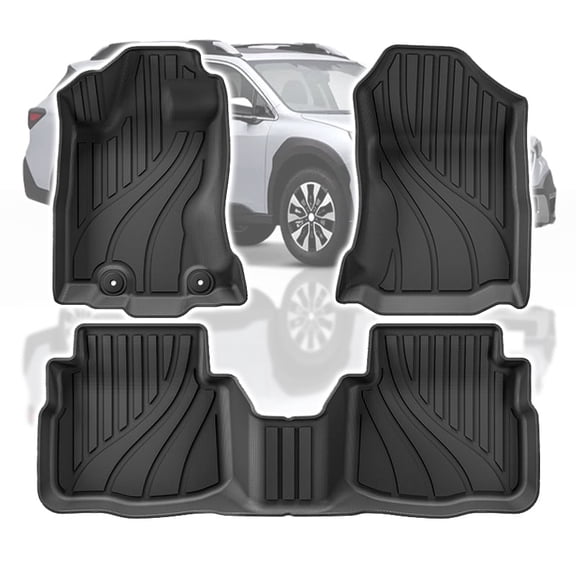 Floor Mats for Subaru Outback & Legacy 2020-until now 1st & 2nd Row TPE All-Weather 3 Pcs