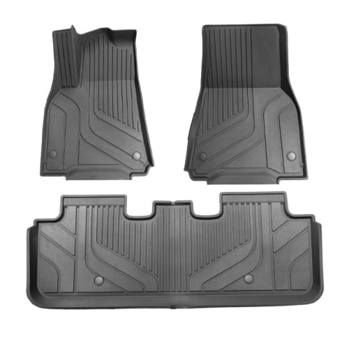 Floor Mats Fit for 2023 Tesla Model Y, Custom Fit Full Set Black All-Weather Floor Liners