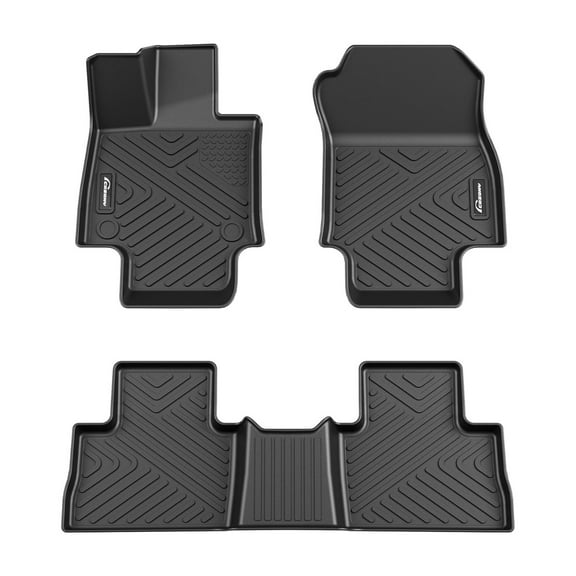 Floor Mats for Toyota RAV4 2019-2024 (Including Hybrid), TPE All Weather Custom Fit Front 1st & 2nd Row Floor Liner, Black