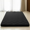 thumbnail image 1 of Floor Mattress, 100% High Density Comfortable Foam, 4" Thicken Foldable Mattress Tatami Mat Sleeping Pad, Ideal for Comfort and Support, Kids Floor Lounger Camping Bed Sofa, Black, Queen, 1 of 7