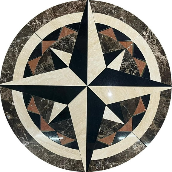 Floor Medallion Marble 42'' x 42''
