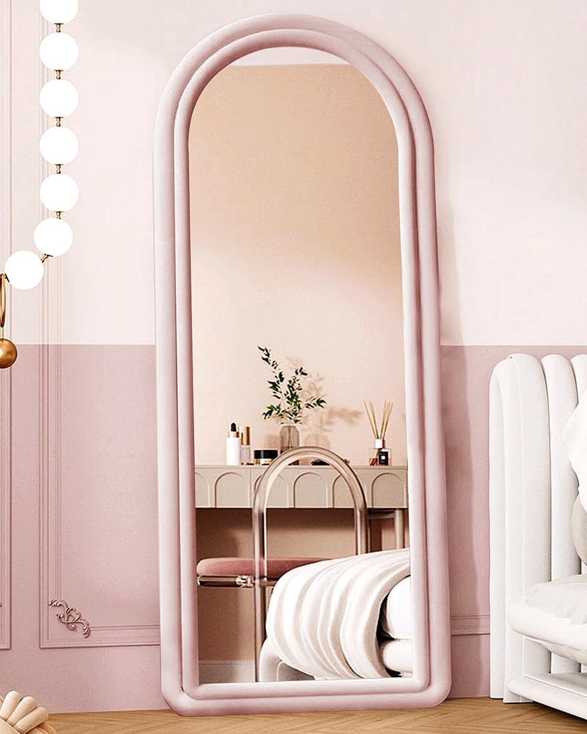 Floor Mirror, Arched Full Length Mirror with Stand, Standing Mirror, 63"x24" Full Body Mirror ...