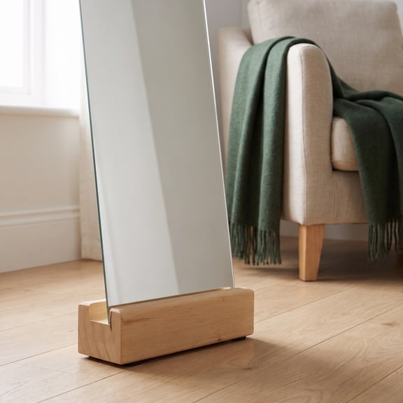 Floor Mirror Base Picture Frame Holder Mirrors Wooden Stand