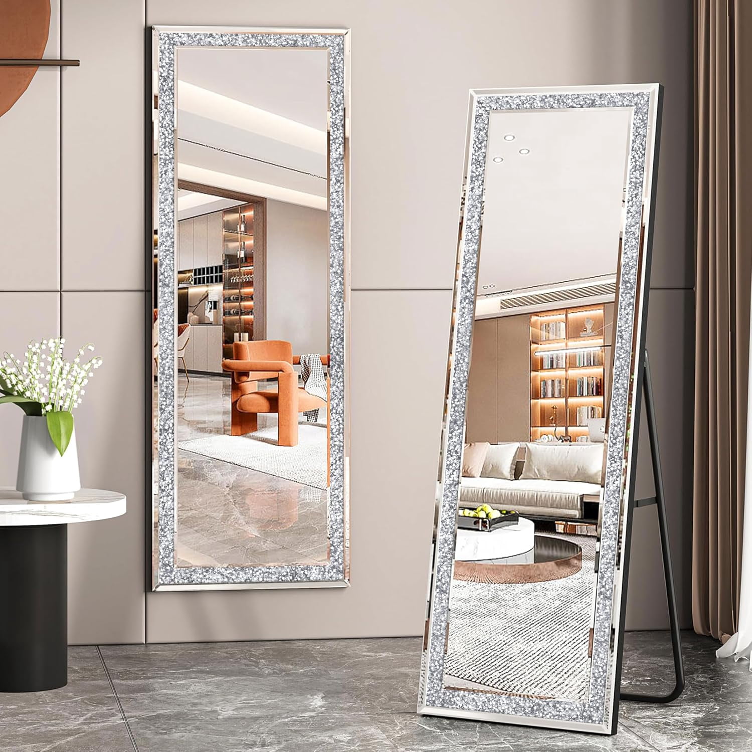 Floor Mirror Full Length 18×59 Inch, Full Body Mirror with Frame, Wall ...
