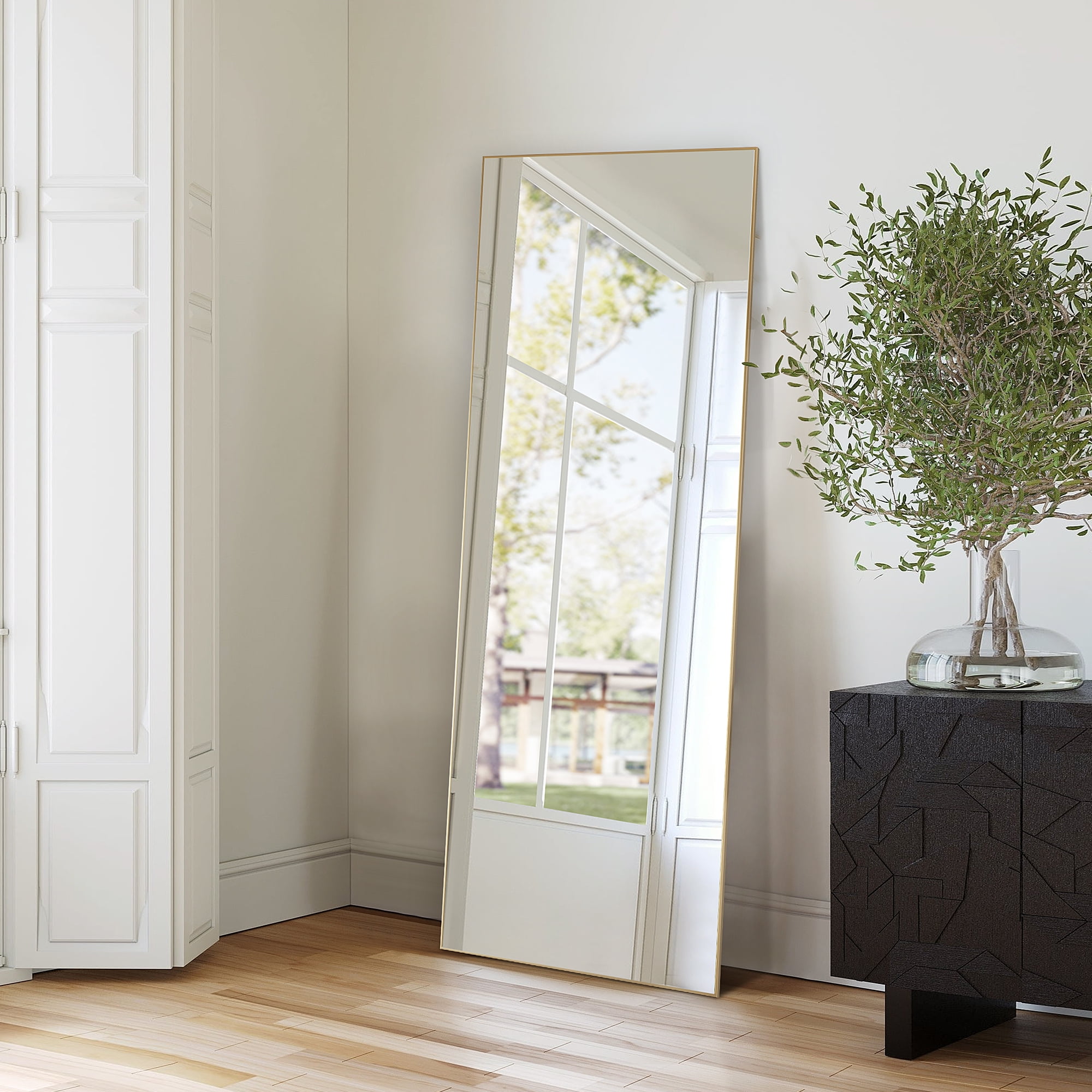 Floor Mirror Standing or Leaning, Full Length Mirror 59x16 Inch, Wall