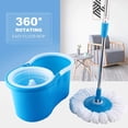 thumbnail image 1 of Floor Mop Microfiber Spin with Bucket 2 Head 360° Easy Rotating Blue Mecor, 1 of 7