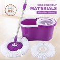 thumbnail image 1 of Floor Mop Microfiber Spin with Bucket 2 Head 360° Easy Rotating Purple Mecor, 1 of 6