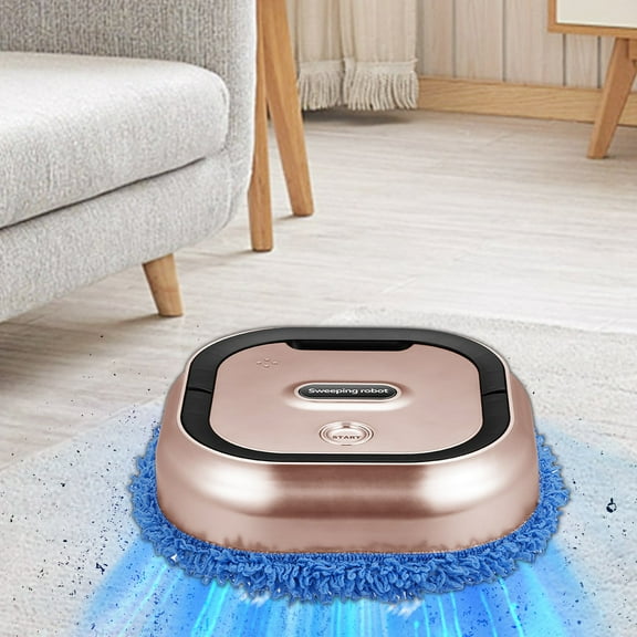 Floor Mopping Robot, Automatic Self-Cleaning Mop Robot with 2400mAh Battery, Wet & Dry Scrubbing for Hardwood Tile Floors, Compact Smart Home Appliance, Quiet, 90 Min Runtime
