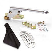 Floor Mount Emergency Parking Brake, Black Boot & Silver Trim Ring