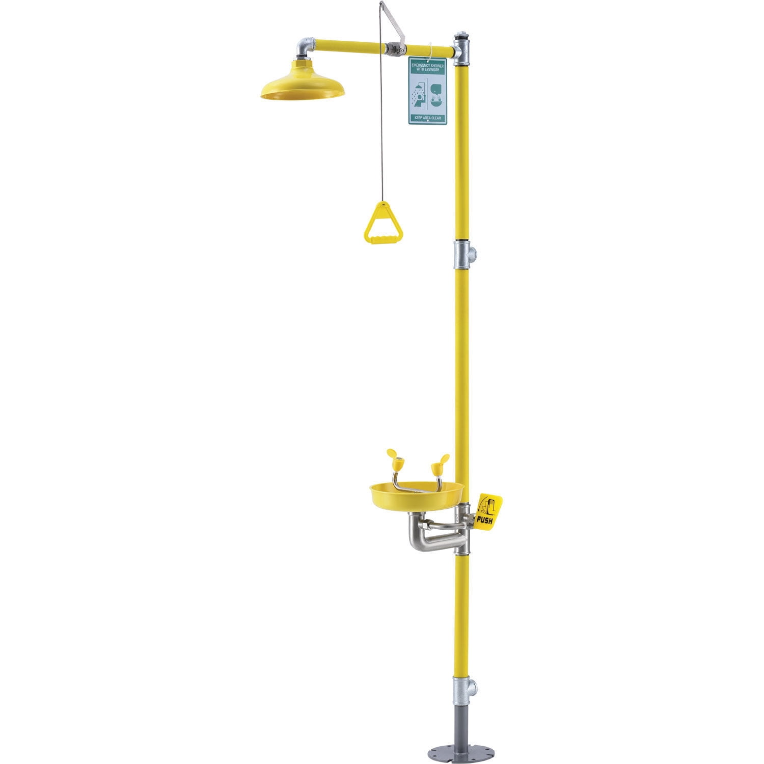 Floor Mounted Emergency Combination Shower With Eyewash Station