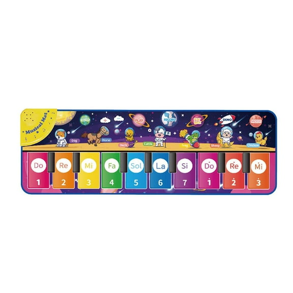 Floor Piano Mat for Toddlers, Sensory Educational Dancing Musical Keyboard Carpet Toy, Animal Sounds Touch Playmat Blanket for Toddlers & Children, Parent-Child Fun & Development