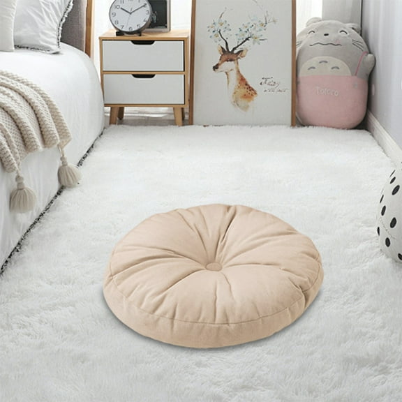 Floor Pillow, Cushion Thickened Fabric Round, Balcony Tatami Windowsill Floor Washable, for Adults, Meditation Pillow for Sitting, 40x40x5cm/15.75x15.75x1.97in