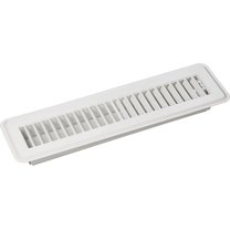 Floor Register, 2 in H X 12 in W, Steel, 2" x 12", White