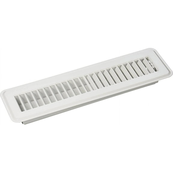 Floor Register, 2 in H X 12 in W, Steel, 2" x 12", White