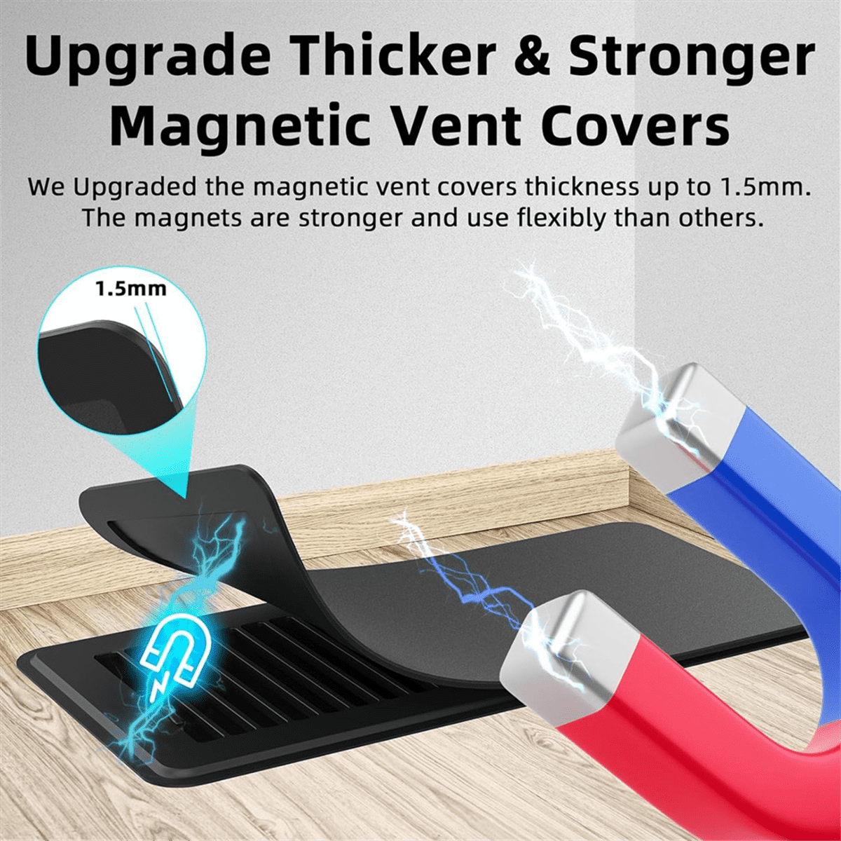 Floor Register 4 x 10 Inch with Strong Magnetic Vent Cover, AirVent Cover for Home Floor Wall or Celling for HVAC RV AC