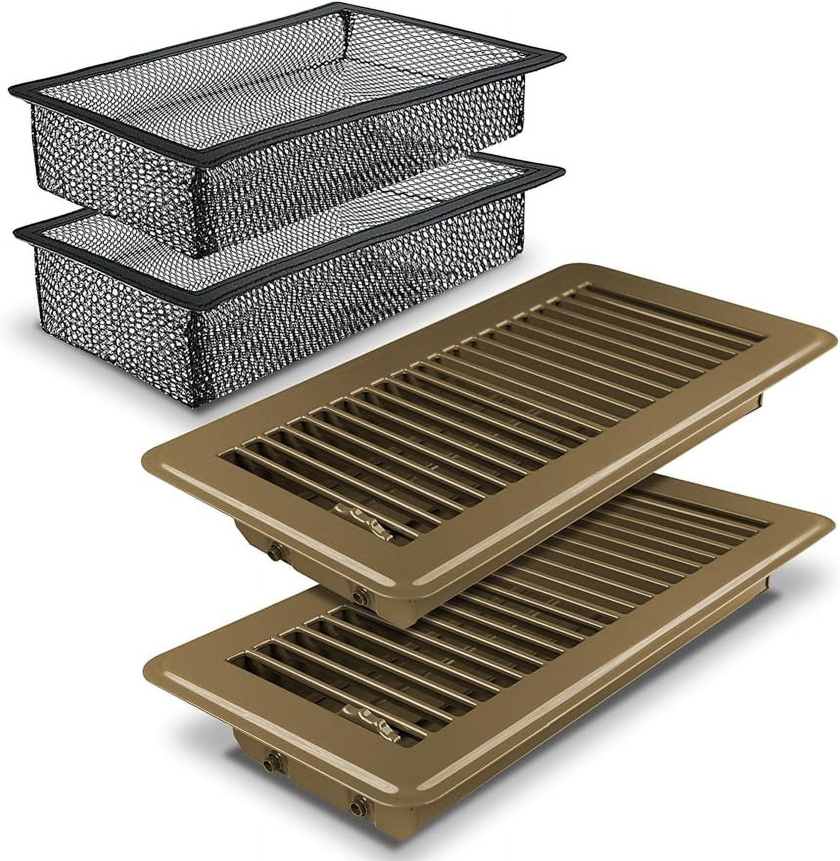 Floor Register 4x10" with Vent Cover Mesh,Duty Steel Floor Vent with