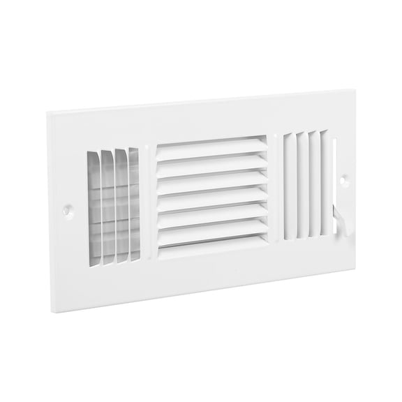Floor Register Heavy 4-Pack 10 Inch, 3-Way Iron HVAC Vent with Adjustable Damper, Rustproof for Wall Ceiling Floor, White