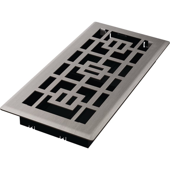 Imperial Floor Register, Satin Nickel, 4 x 10-In. Residential Use, Standard Application
