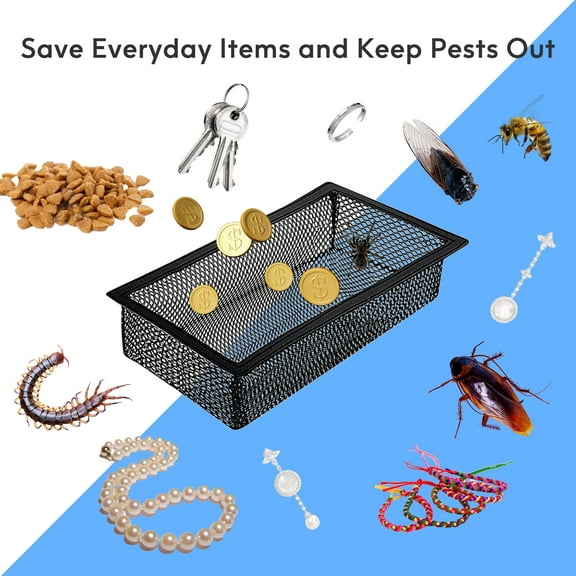 Floor Register Vent Cover Filter Net, 4"x12" Air Vent Screen Mesh Covers Catcher Filter Hoods for Home Floor Registers Vent Filters, Black (2 Packs)