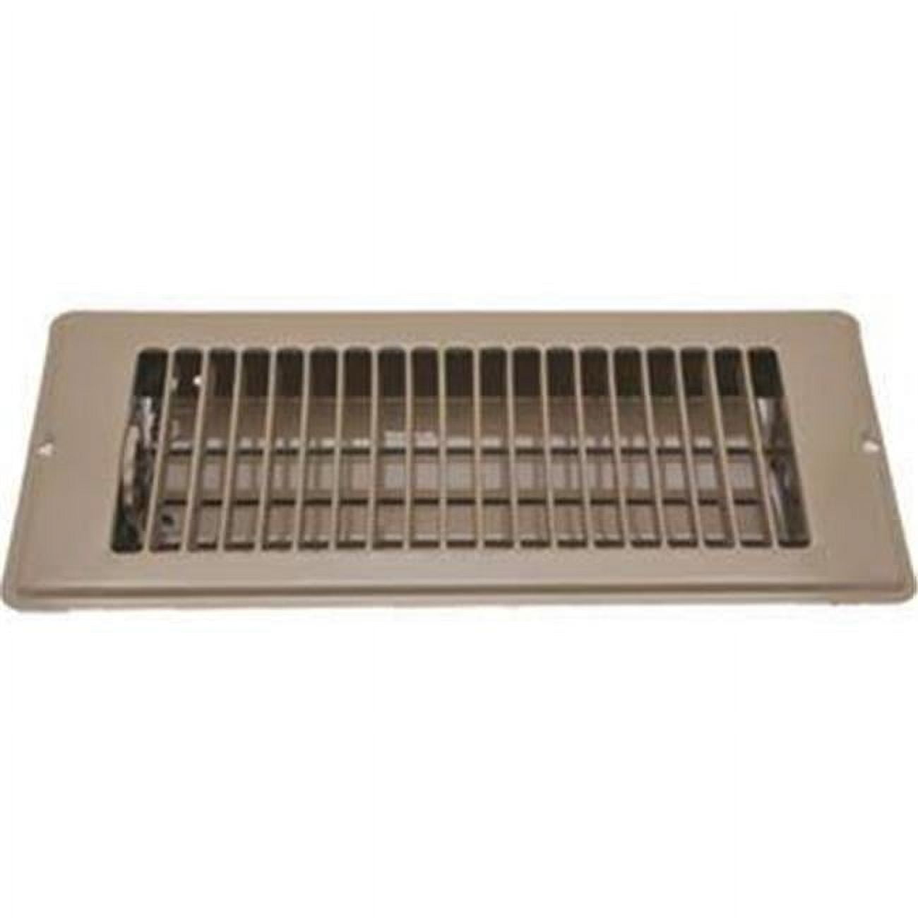 Brown Metal Floor Register with Adjustable Damper