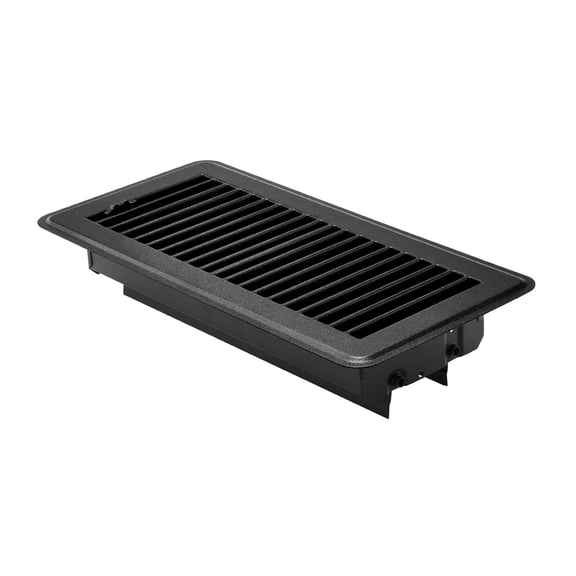Floor Registers 4x10 Inch, 12-Pack - Heavy Duty Iron Vent Grilles - Adjustable Airflow Deflectors - Rust-Proof HVAC Registers for Home & Office - Black