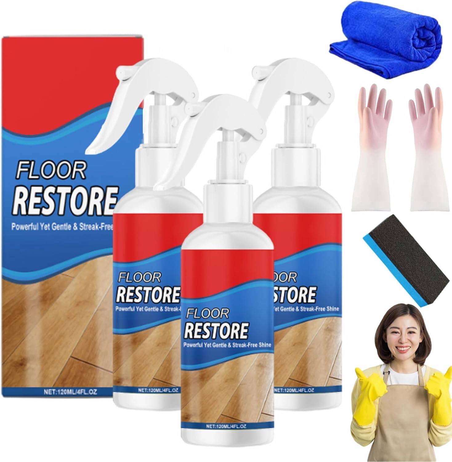 Floor Restore & Polishing Cleaner Spray, 150ml Wood Floor Restorer ...