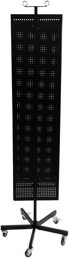 Floor Rotating Pegboard Display Stand, Metal Revolving Pegboard Rack, 4 ...
