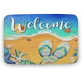 thumbnail image 1 of Floor Rug Beach Doormat, Summer Ocean Starfish Seashells Slippers Blue Sea Welcome Doormats Entrance Indoor Doormat Entryway Floor Mats Kitchen Bathroom Entryway Rugs 16"×24", 1 of 4