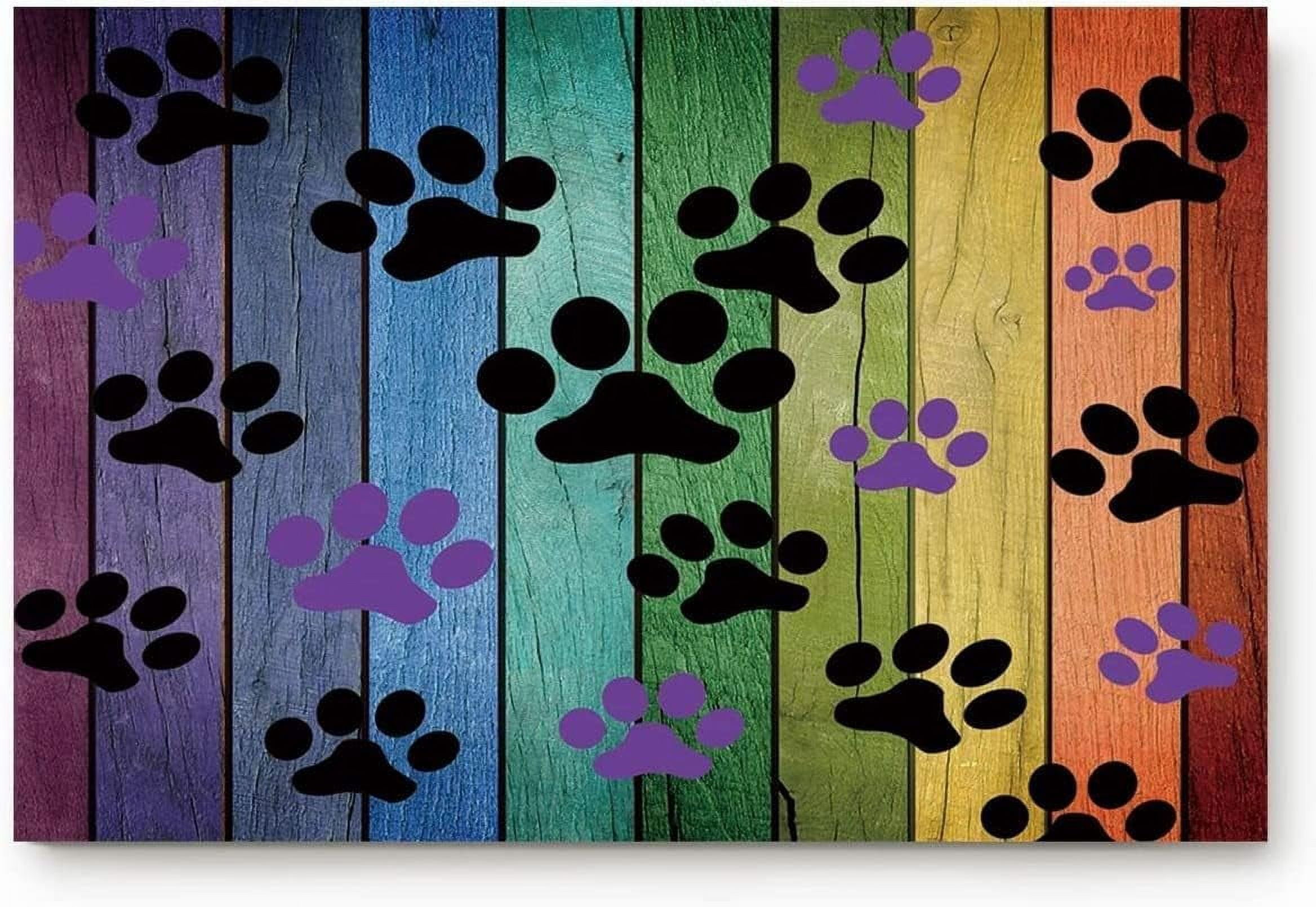 Floor Rug Dirty Dog Paw Prints Doormats Dog Mat for Muddy Paws Entrance