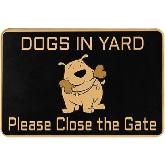 Floor Rug Dogs in Please Close The Gate Non-Slip Absorbent Resist Dirt Doormat Entrance Rug Inside Floor Mats for Home Bedroom Kitchen Front Porch 16"×24"