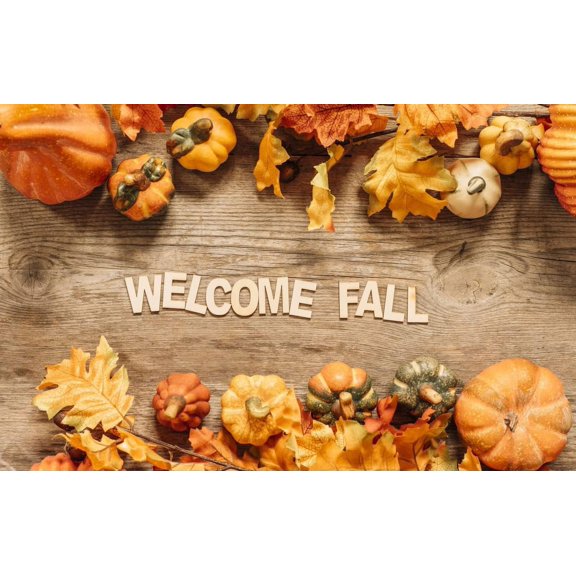 Floor Rug Doormat Non Slip Front Door Mat Happy Autumn,Welcome Autumn,Welcome Fall,Autumn Leaves Pumpkin Door Mat Rug Front Door Mat Non Slip Bath Mat for Bathroom Kitchen Indoor 24"x16"