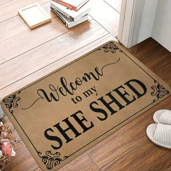 Floor Rug Doormat Welcome Mat Door Mats Outdoor Welcome to My She Shed Doormat Indoor for Entryway,Welcome Mats for Front Door, Funny Classroom Decorations Mats Kitchen Mats 16"×24"