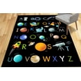 thumbnail image 1 of Floor Rug, Educational Alphabet Rug, Black Rugs, Educational Rugs, Pattern Rugs, Kids Rug, Kids Alphabet Rugs, Cute Rug, Kids Room Decor, 2.6'x4' - 80x120 cm, 1 of 8