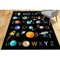 thumbnail image 1 of Floor Rug, Educational Alphabet Rug, Black Rugs, Educational Rugs, Pattern Rugs, Kids Rug, Kids Alphabet Rugs, Cute Rug, Kids Room Decor, 3.9'x5.9' - 120x180 cm, 1 of 8